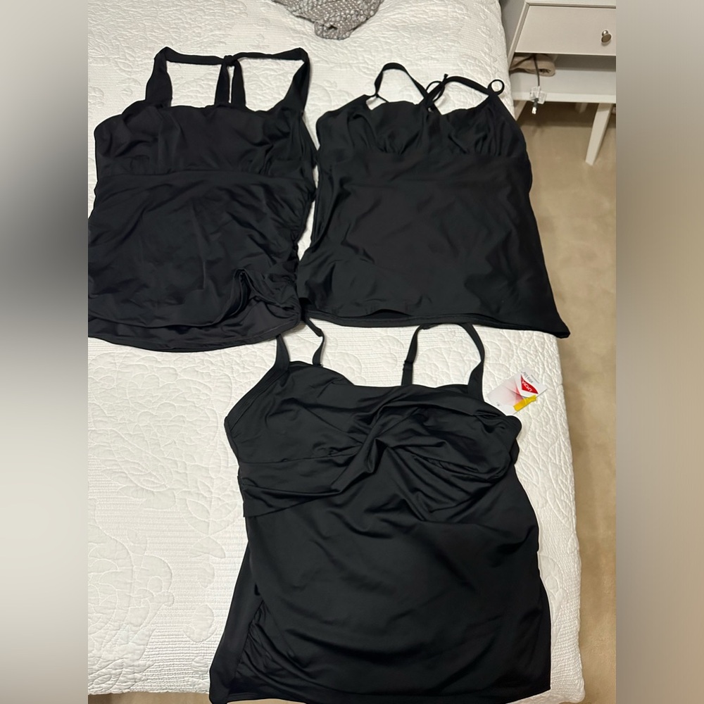Women's Lands' End Tankini's - black